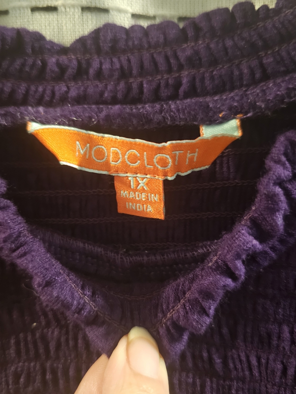 Modcloth Deep Purple Smocked Ruffle Tank - Picture 2 of 5